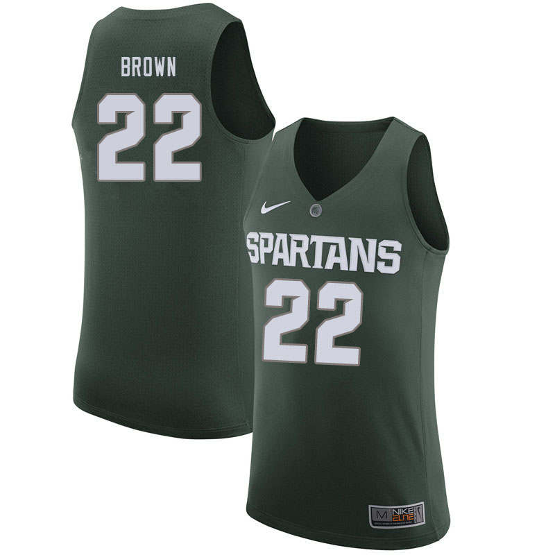 Men Michigan State Spartans #22 Gabe Brown NCAA Nike Authentic Green 2020 College Stitched Basketball Jersey II41Q87PX